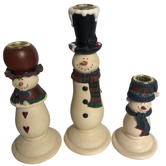 Other - Snowman Family candle holders set